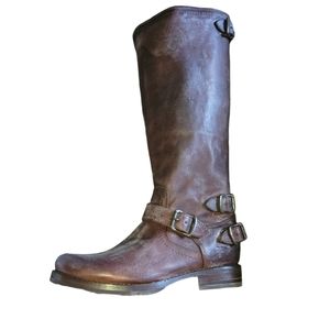 Frye Veronica Boots - Dark Brown Leather - Backzip - Size 9 (M) - BNIB.